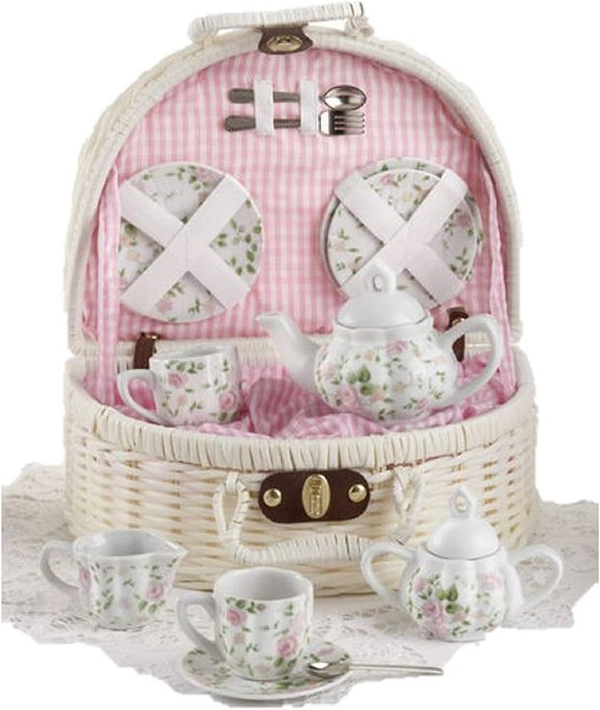 Delton Products Pink Chintz Children's Tea Set for Two | Amazon (US)