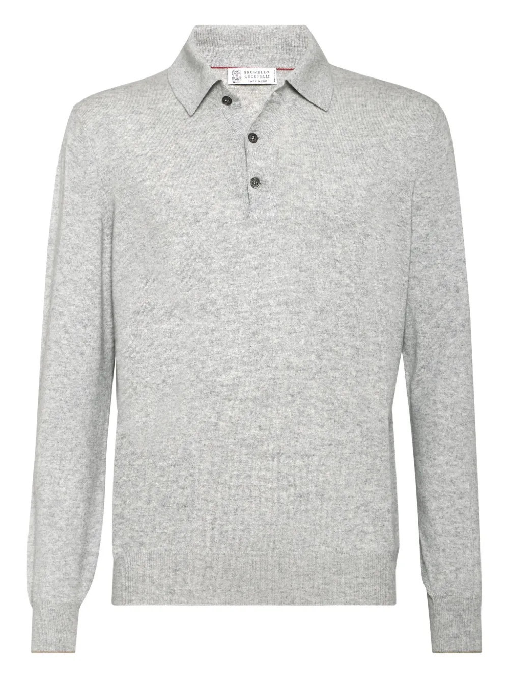 Brunello Cucinelli long-sleeve cashmere polo shirt - Grey | Farfetch Global