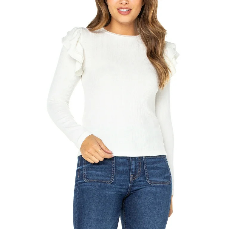 Celebrity Pink Women's Ruffle Sleeve Top | Walmart (US)