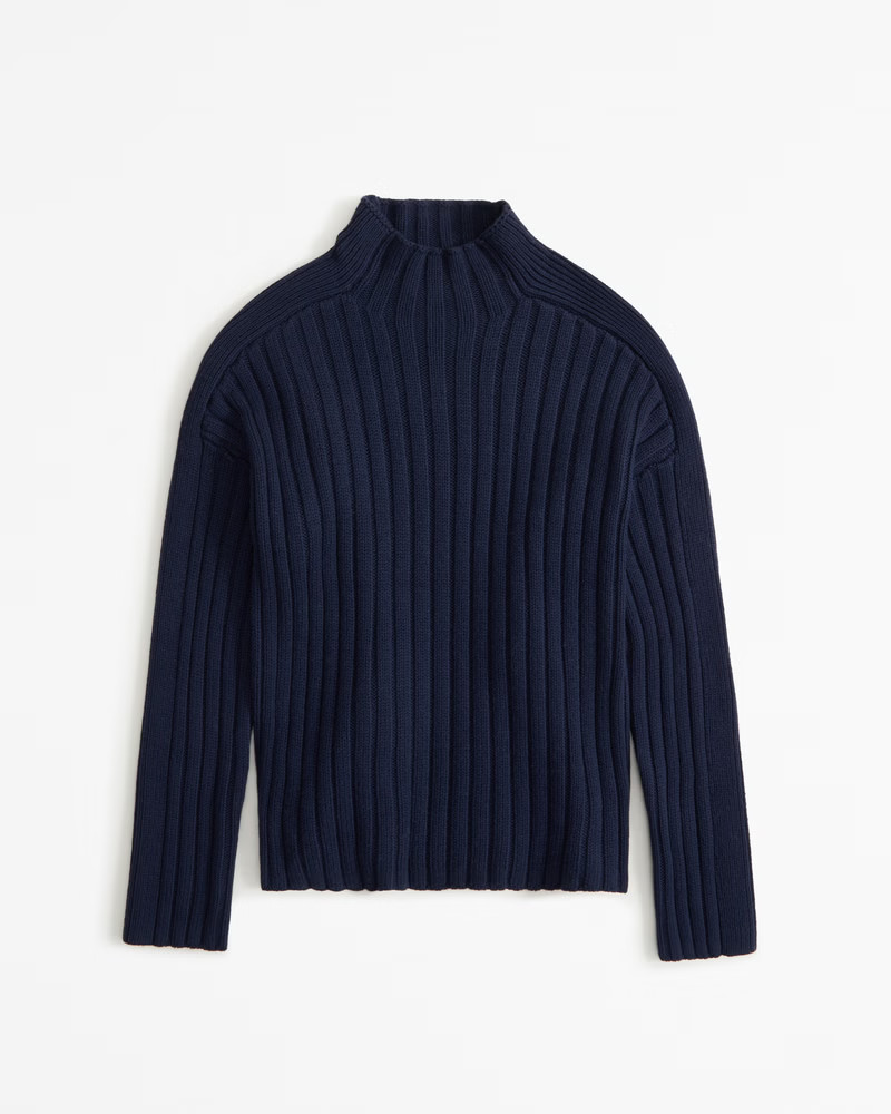 Women's Ribbed Mockneck Sweater | Women's Tops | Abercrombie.com | Abercrombie & Fitch (UK)