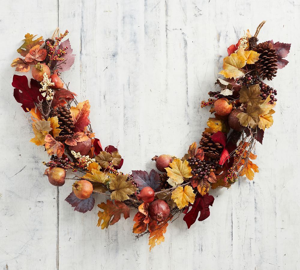 Faux Pomegranate &amp;amp; Pinecone Garland, 5' | Pottery Barn (US)
