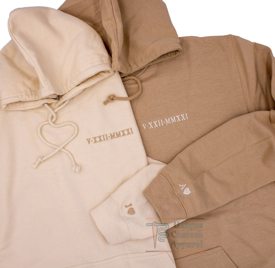 Anniversary Date Couples Sweatshirt Personalized Embroidered - Etsy | Etsy (US)