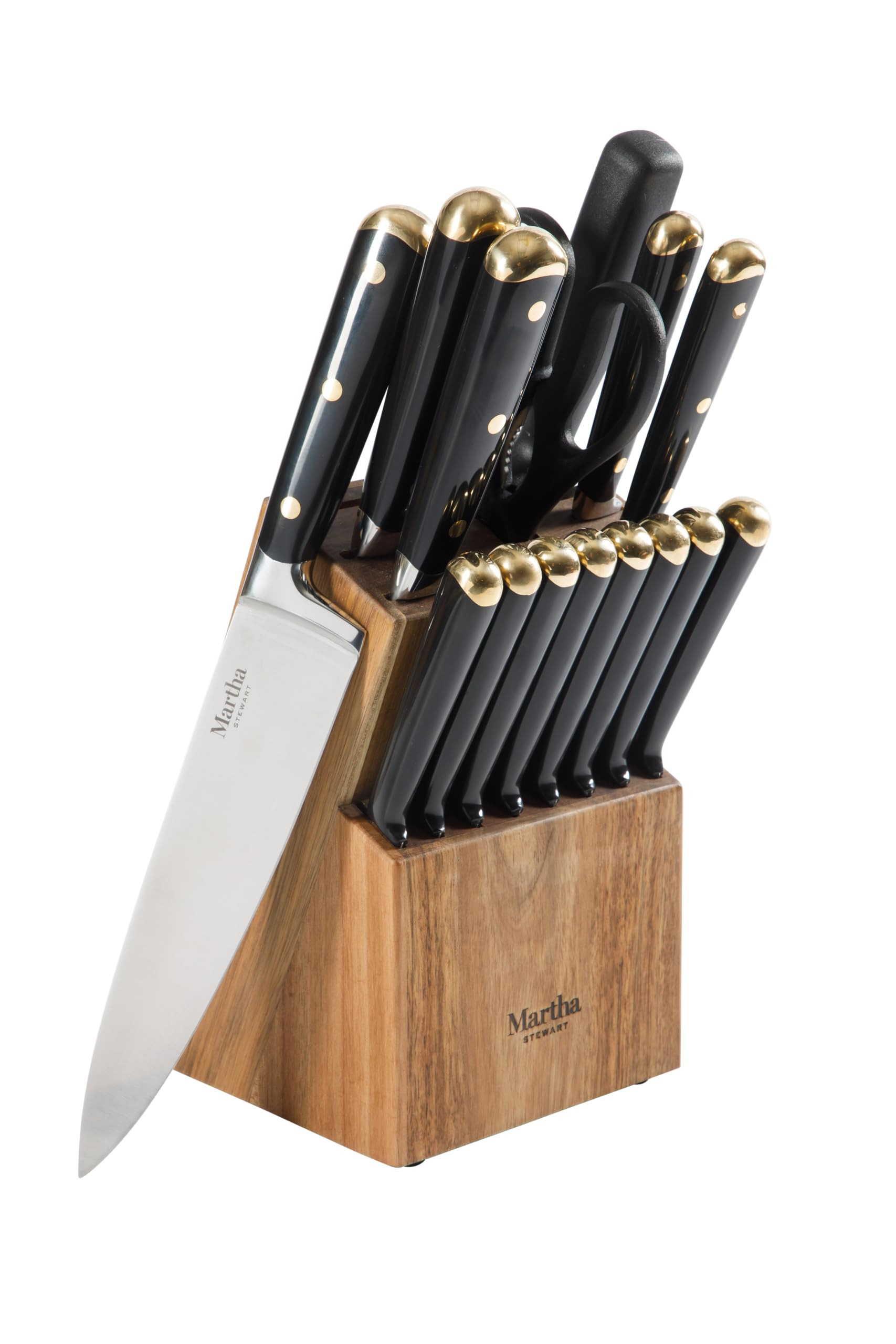 Martha Stewart 16 Piece Lockton High Carbon Stainless Steel Cutlery Kitchen Knife Block Set W/ABS... | Amazon (US)