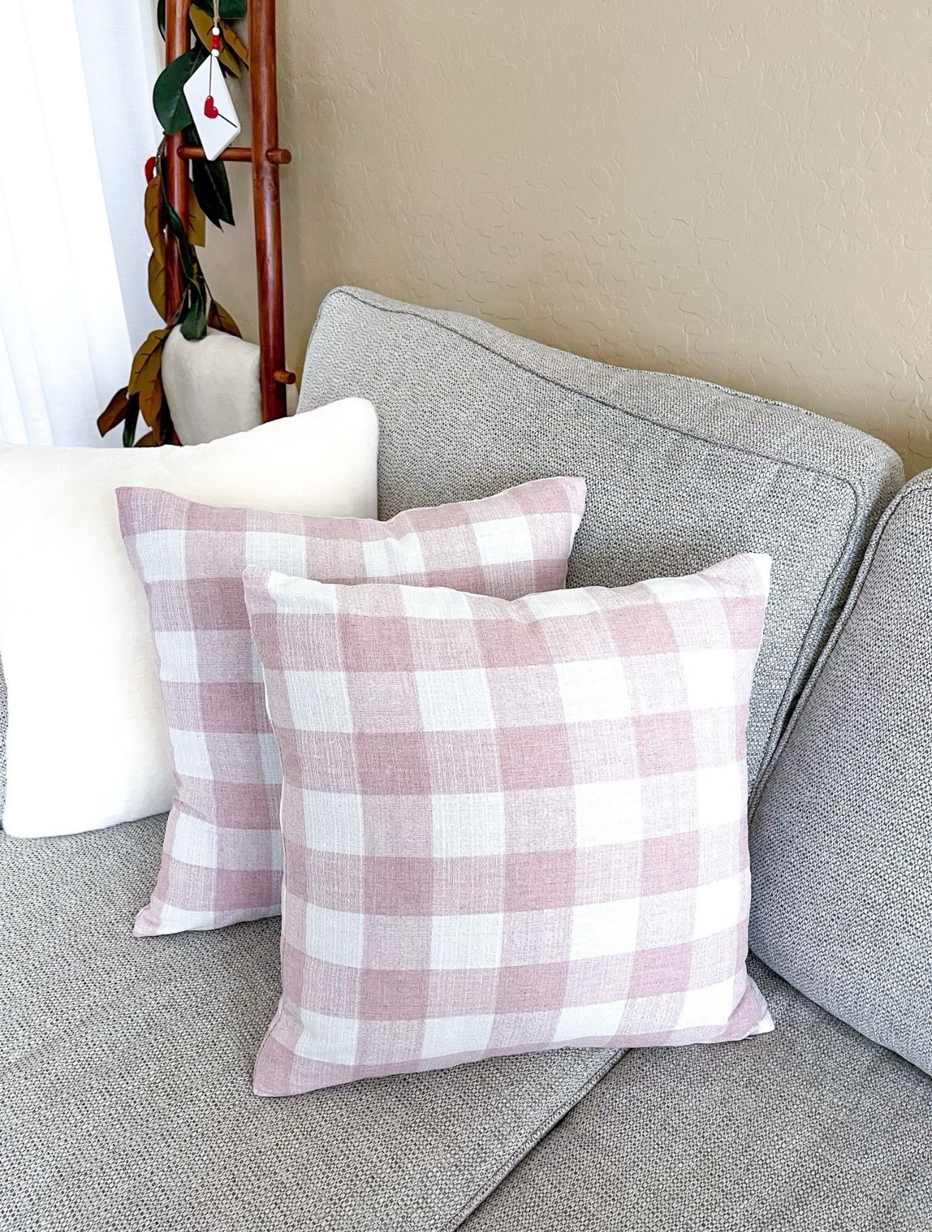 Adding a touch of pink for Valentine’s Day with this set of 2 throw pillow covers from Amazon. 