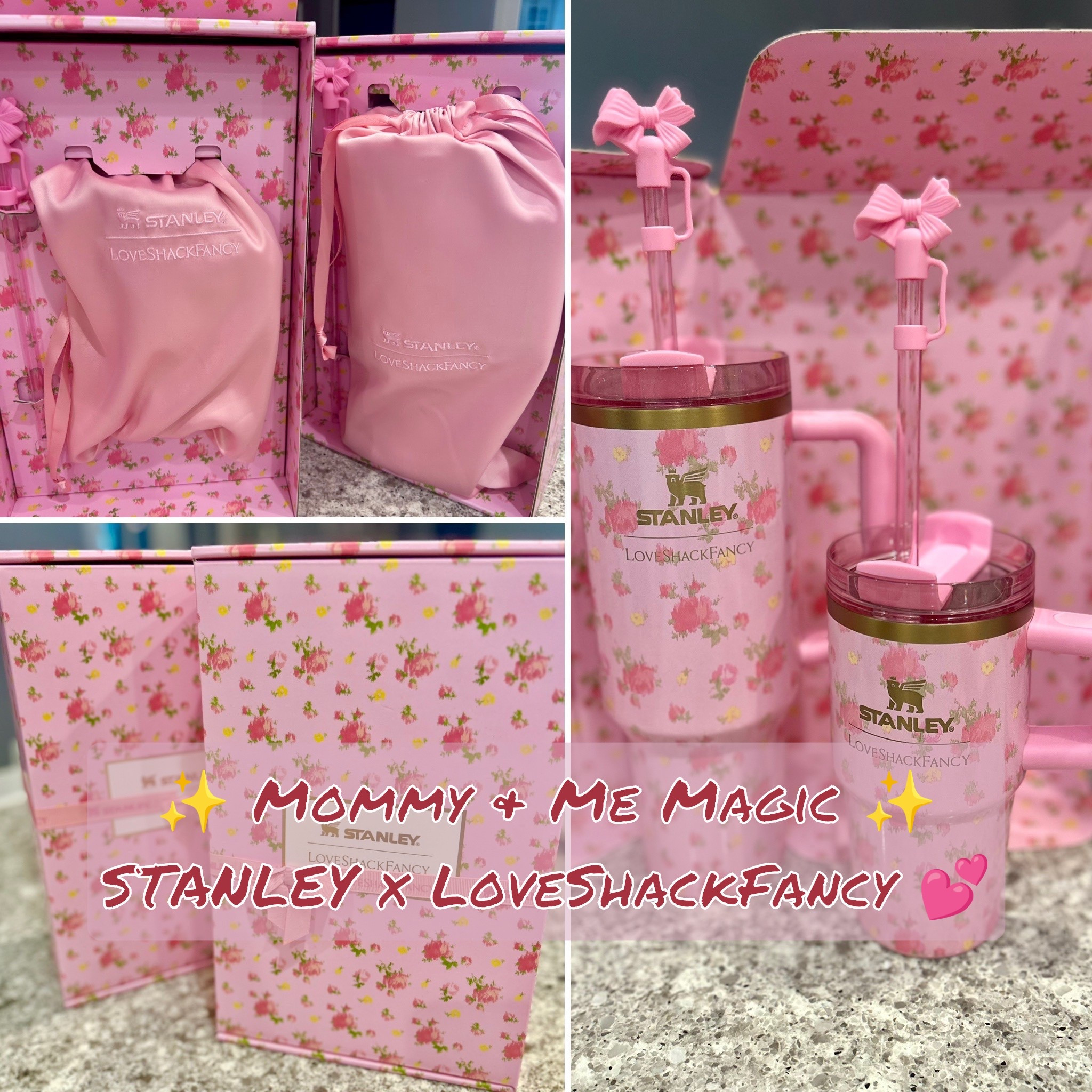 The cutest duo ever 🥹💕 The STANLEY 1913 x LoveShackFancy Quencher H2.0 Flowstate in Ibiza Sunset is a mommy + mini dream come true. Pink + floral, with a bow on the straw (!!) — and it comes in the most beautiful satin bag + gift box.

I grabbed one for Finley’s birthday (because obviously every 4-year-old needs a pink Stanley 😉) … and of course I had to get one to match!

Truly the perfect gift for moms, minis, or just anyone who loves a little girly glam with their hydration 💖✨

#LTKKids #LTKActive #LTKFamily