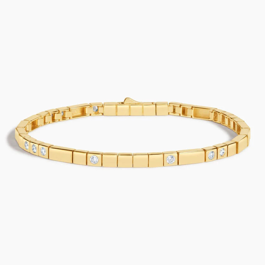 Love Decoded 6.5 in. Personalized Diamond Bracelet in 14K Yellow Gold | Brilliant Earth