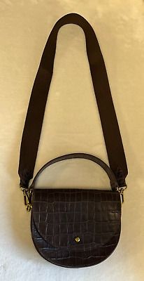 Madewell - Small Richmond Saddle Bag - Croc Embossed Leather Crossbody  | eBay | eBay US
