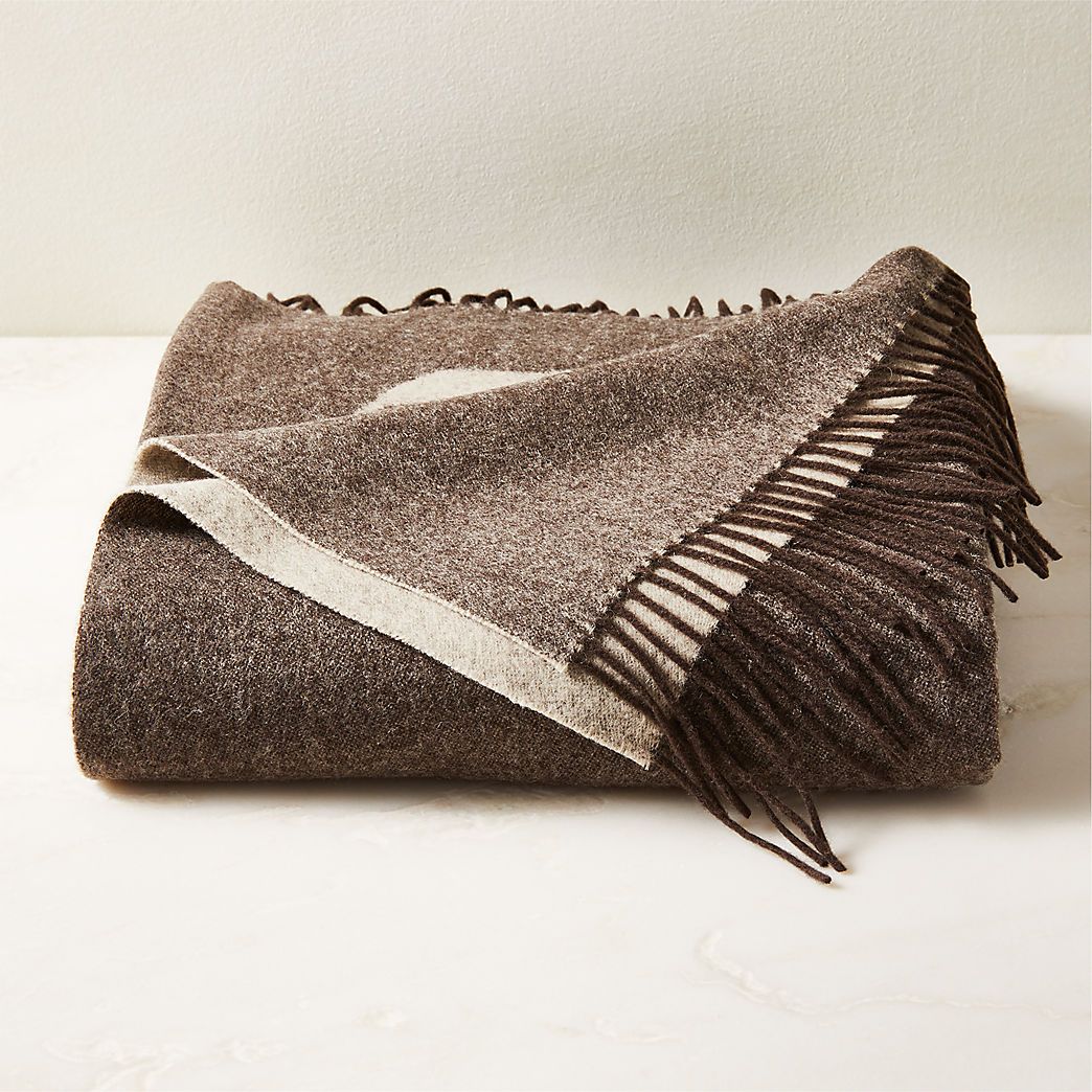 Lejon Brown Merino Wool Throw Blanket | CB2 | CB2
