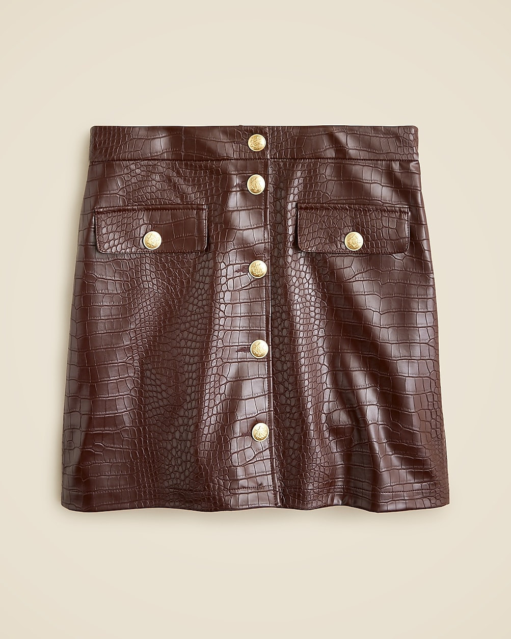 Collection mini skirt in croc-embellished faux leather | J. Crew US