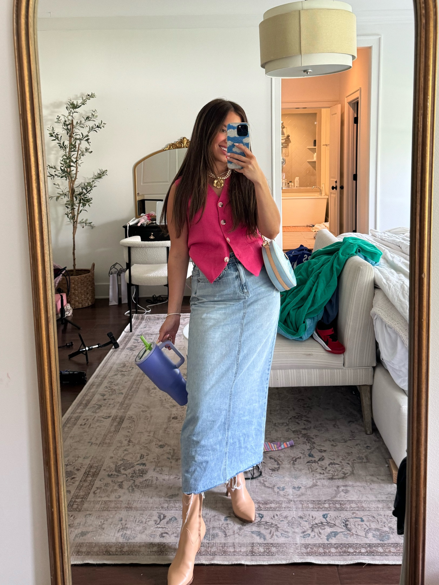 Church outfit what I wear to church what to wear to church Amazon top denim skirt long denim skirt 

#LTKstyletip #LTKfindsunder50 #LTKover40