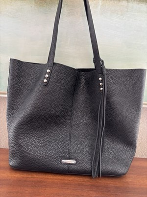 Rebecca Minkoff Black Pebbled Leather Silver Studded Tote | eBay AU