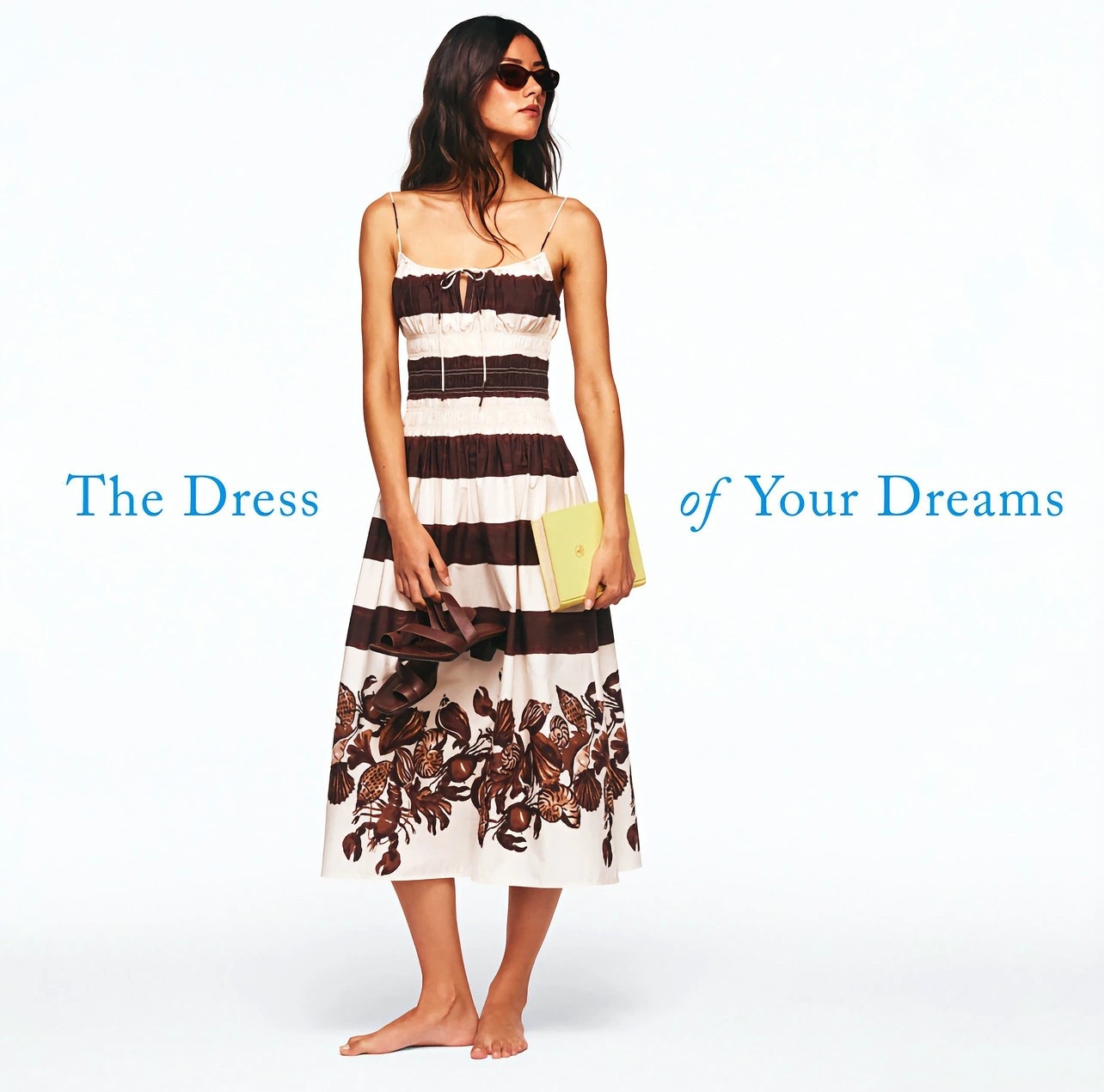 JCrew’a best Resort wear Reverie dress in lobster & seashell print
