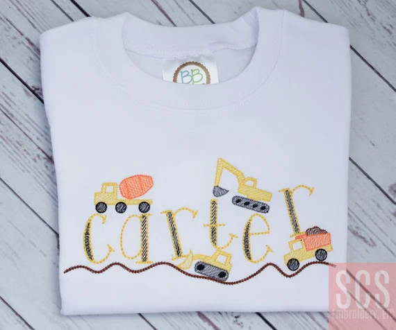 Embroidered Construction Equipment Shirt | Etsy | Etsy (US)
