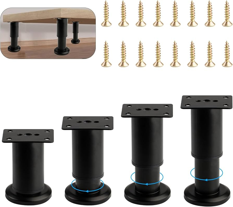 4 Stück Möbelfüße Verstellbar, Edelstahl Möbelfuß höhenverstellbar 80mm - 120mm, Sockelfü... | Amazon (DE)