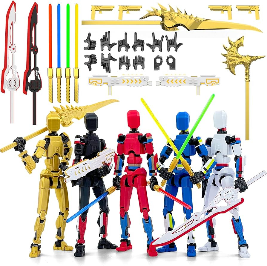 5-Pack T13 Action Figure Already Assembled, Multi-Colored Titan 13 Action Figure Set with Laser S... | Amazon (US)