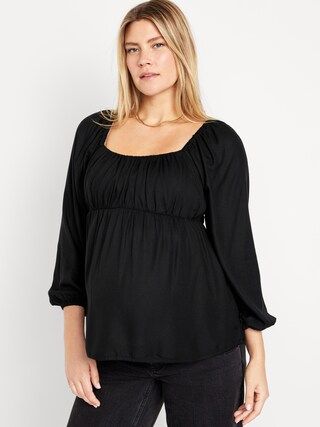 Maternity Square-Neck Smocked Top | Old Navy (US)