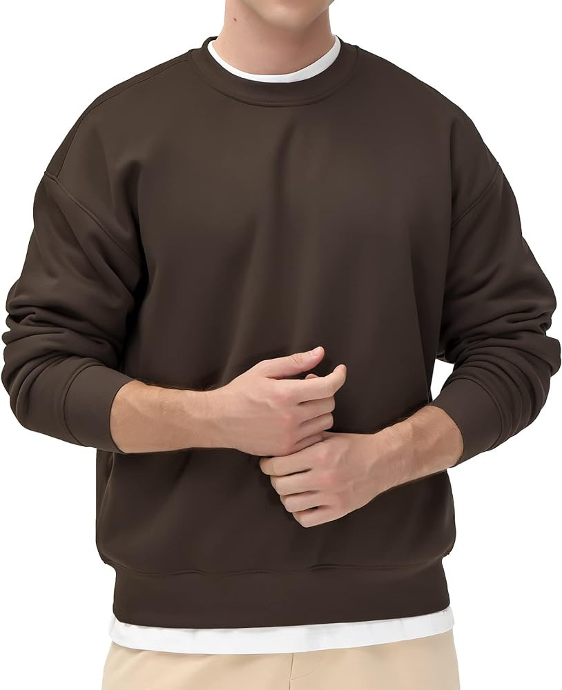THE GYM PEOPLE Men's Fleece Crewneck Sweatshirt Thick Loose fit Soft Basic Pullover Sweatshirt | Amazon (US)
