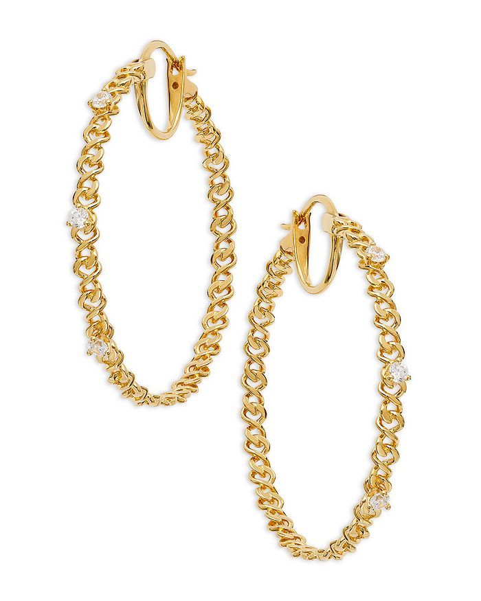 Lux Cubic Zirconia & Chain Hoop Earrings | Bloomingdale's (US)