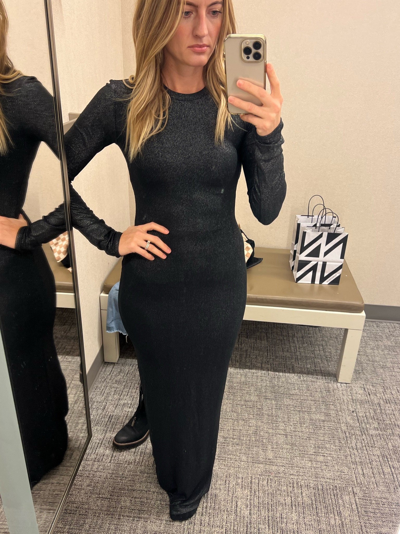 Perfect holiday dress under $100. So comfortable and sleek! 

#LTKHoliday #LTKunder100