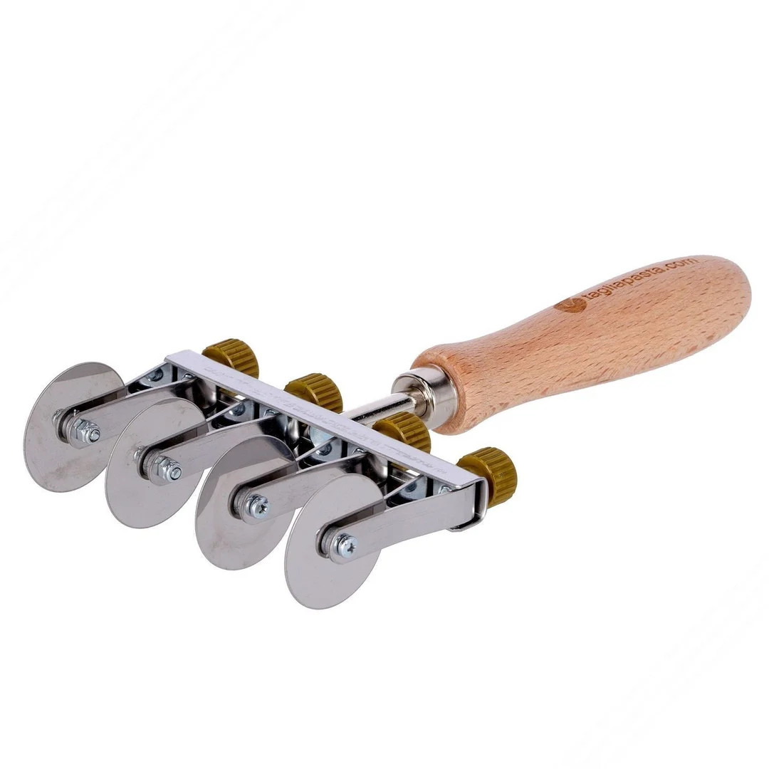 Adjustable Pasta Cutter With 4 Wheels in Stainless Steel Smooth With a Wooden Handle Made in Ital... | Etsy (US)