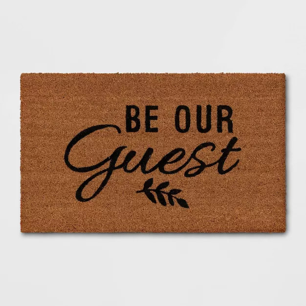 1'6"x2'6" Be Our Guest Doormat Black - Threshold™ | Target