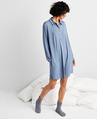 State of Day Women's Fluid-Knit Collared Sleepshirt XS-3X, Created for Macy's - Macy's | Macy's