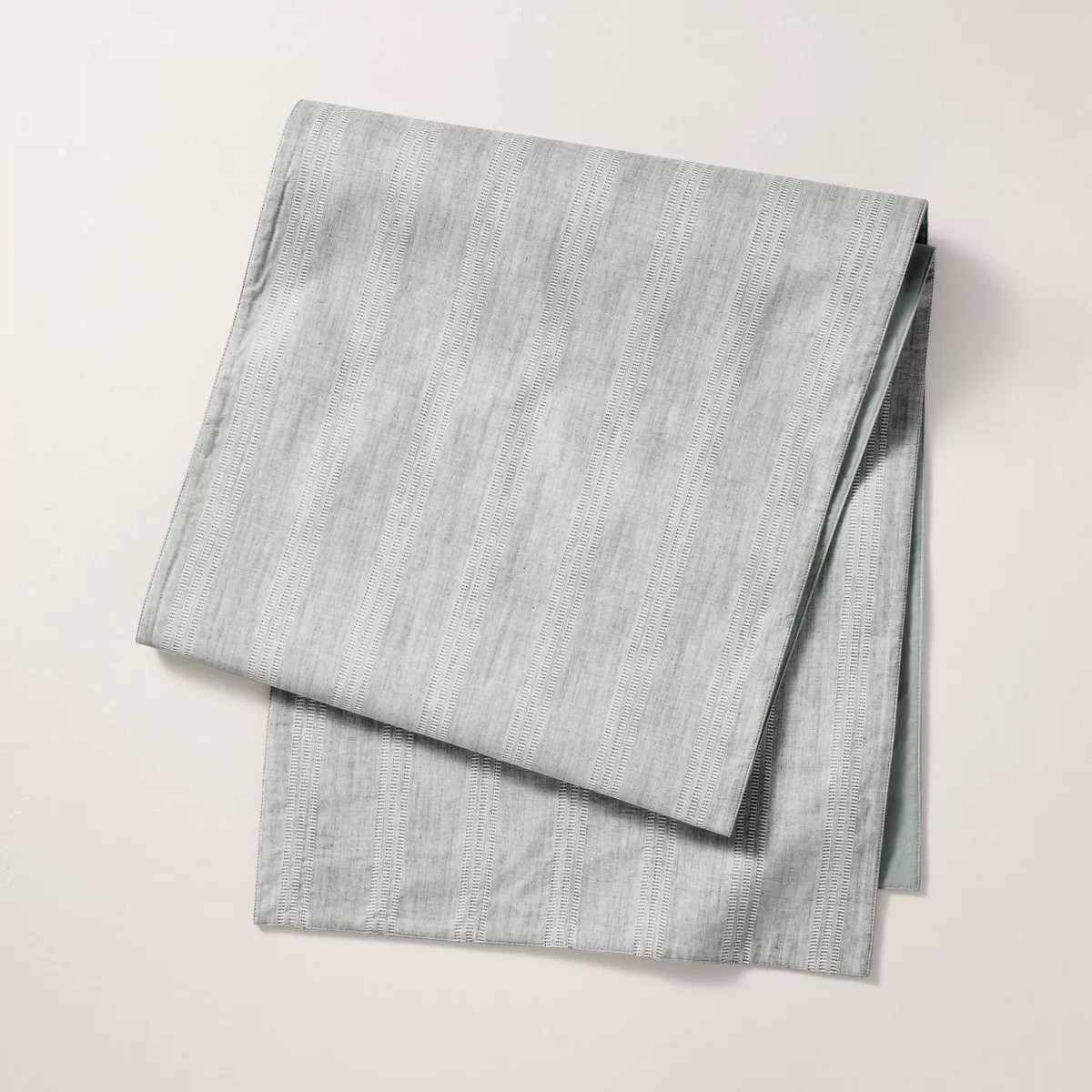 20"x90" Chambray Stripe Woven Table Runner Green - Hearth & Hand™ with Magnolia | Target