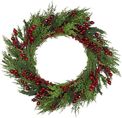 Mixed Pine and Berries Artificial Christmas Wreath - 26 inch, Unlit | Amazon (US)