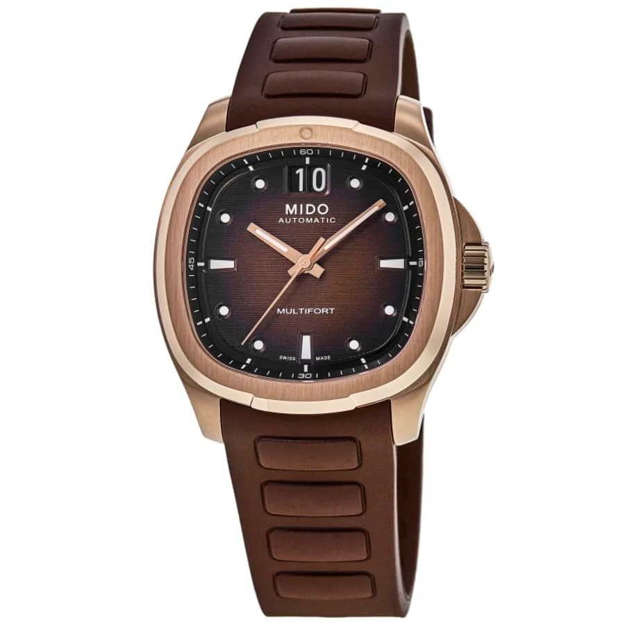 Mido Multifort TV Big Date Automatic Brown Dial Rubber Strap Men's Watch M049.526.37.291.00 | Shop Simon