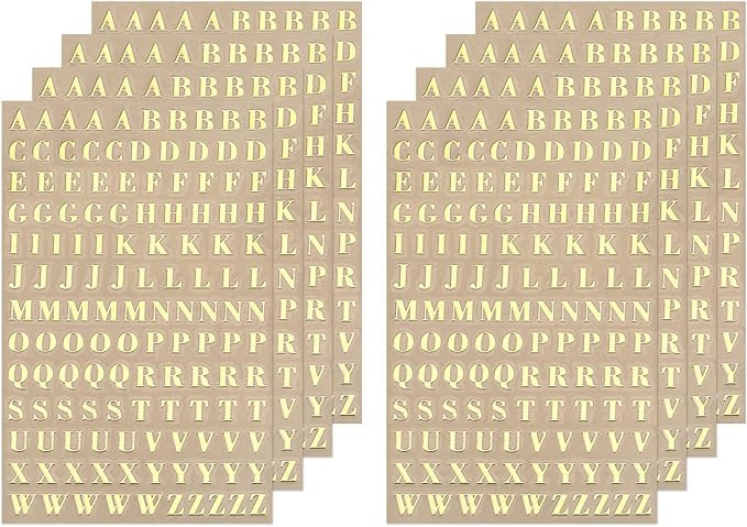 MECCANIXITY Letter Resin Stickers 8 Sheets Mini Alphabet Sticker Glitter Alloy Uppercase Self Adh... | Amazon (CA)