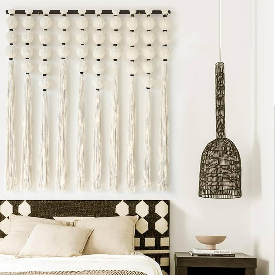 IOWER Large Macrame Wall Hanging Macrame Wall Decor Sphericity Cotton Textile Wall Hanging Boho W... | Amazon (US)