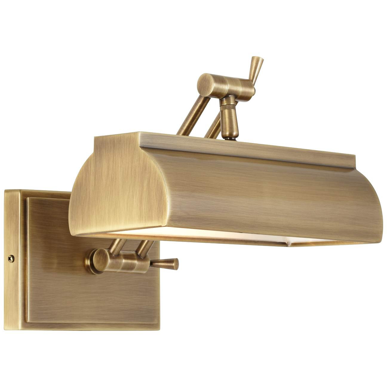 Upton 10" Wide Plug-In Antique Brass Picture Light | Lamps Plus