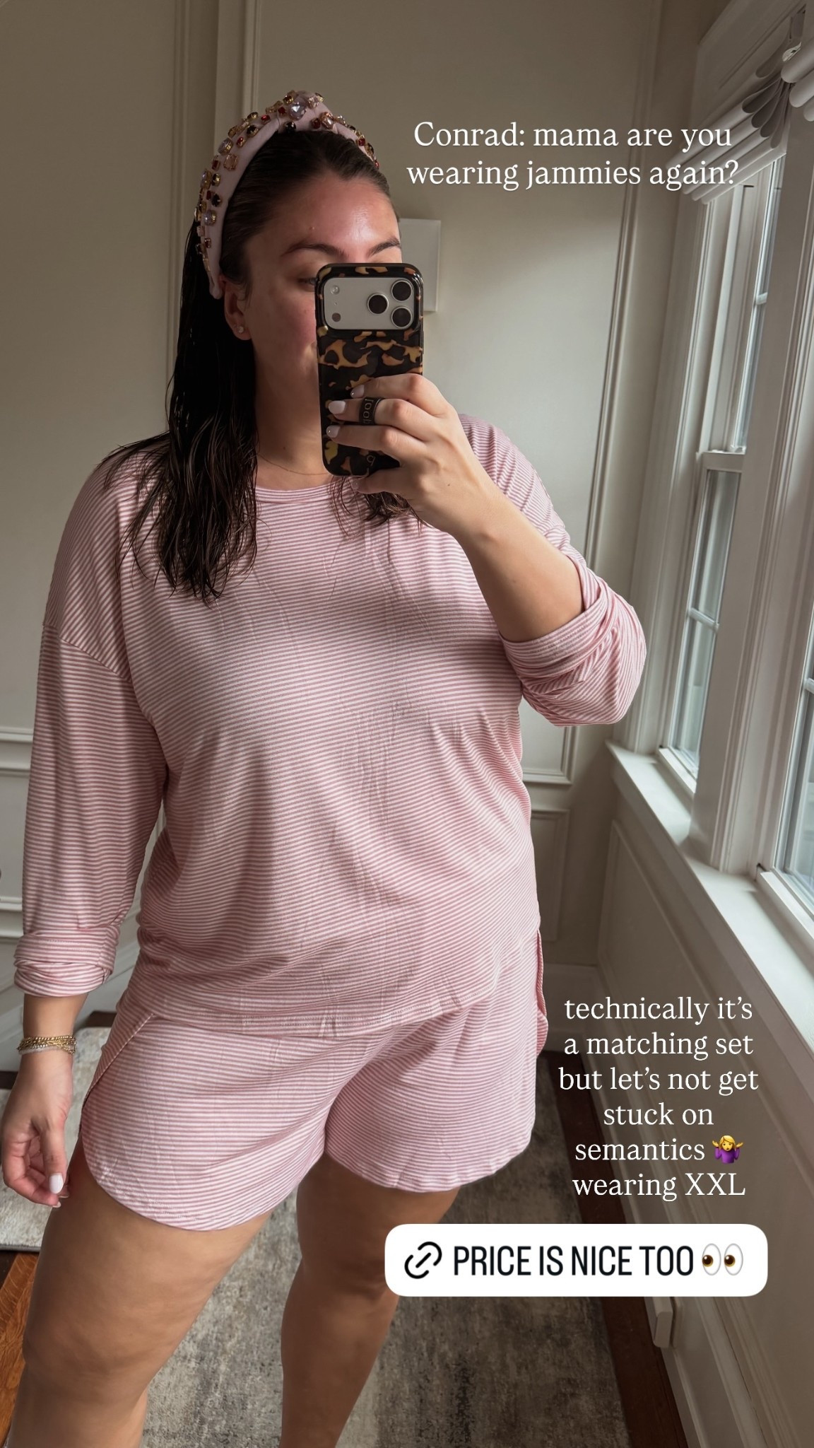 Conrad: mama are you wearing jammies again?  technically it’s a matching set but let’s not get stuck on semantics 🤷‍♀️ wearing XXL