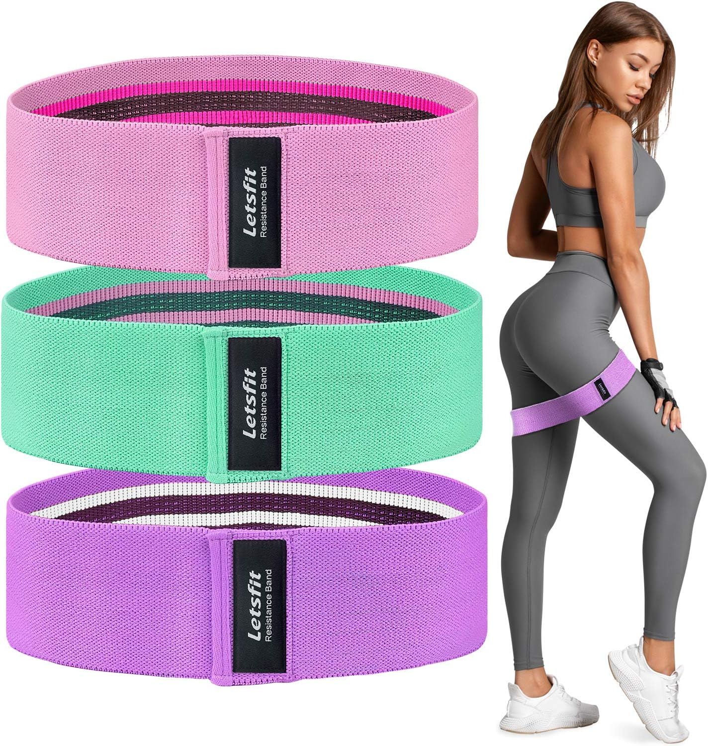 Letsfit Booty Bands, Resistance Bands Set for Women Butt and Legs, Exercise Bands for Home Workou... | Amazon (US)