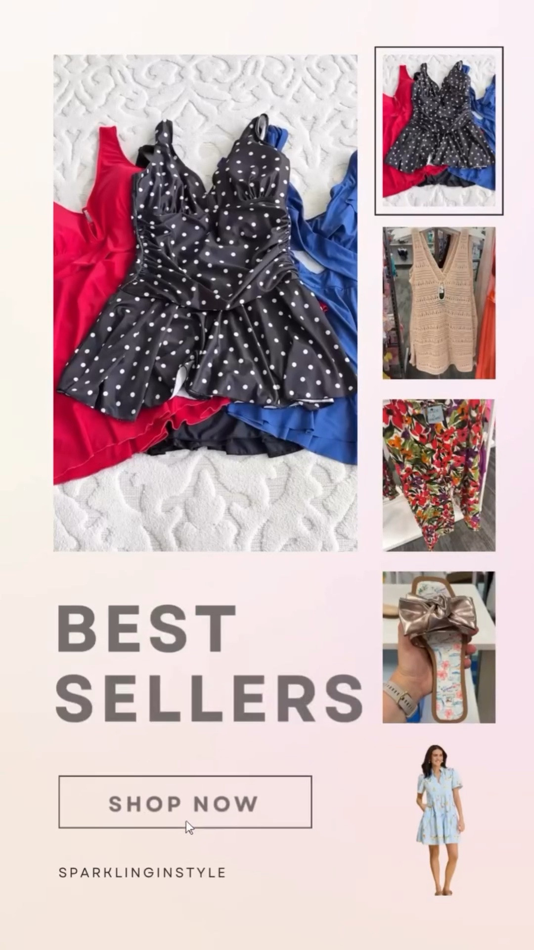 These were the BEST sellers of the week and I totally get why. #ad #paidlink

From flattering @amazon swimsuits that actually smooth and support, to the cutest @target swim cover ups, plus the most adorable @belk and @sewingdownsouth dress and sandals… these are the summer finds everyone is loving right now.

The Amazon swimsuits are especially good if swimsuit shopping usually feels frustrating. Think tummy control one piece swimsuits, supportive fits, flattering ruching, and styles that feel comfortable while still being cute. Perfect for beach vacations, pool days, cruises, and summer family trips.

Also obsessed with this Target swim look featuring the floral halter one piece, crochet swim cover up dress, and those chic swim cover up pants that look way more expensive than they are.

And the Sewing Down South x Crown & Ivy pieces from Belk are giving coastal summer energy in the best way. The seaside bow sandals and harbor mini dress are such easy throw-on-and-go summer outfit pieces.

Don’t miss out on these best sellers before they’re gone. Follow @sparklinginstyle for more affordable summer fashion finds, Target style, Amazon fashion, midsize outfit ideas, and viral summer trends.

#amazonfashion #targetstyle #belkstyle summeroutfits swimwearfinds

Amazon swimsuits, tummy control swimsuits, Target swimwear, Belk summer dress, coastal style outfits, midsize summer fashion, summer vacation outfits, affordable summer finds