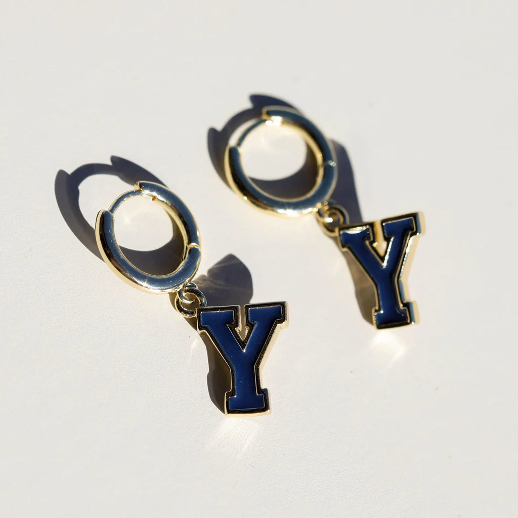 Brigham Young University Y Enamel Huggies | Nickel and Suede