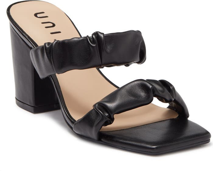 Ruched Strap Block Heel Mule Sandal | Nordstrom Rack