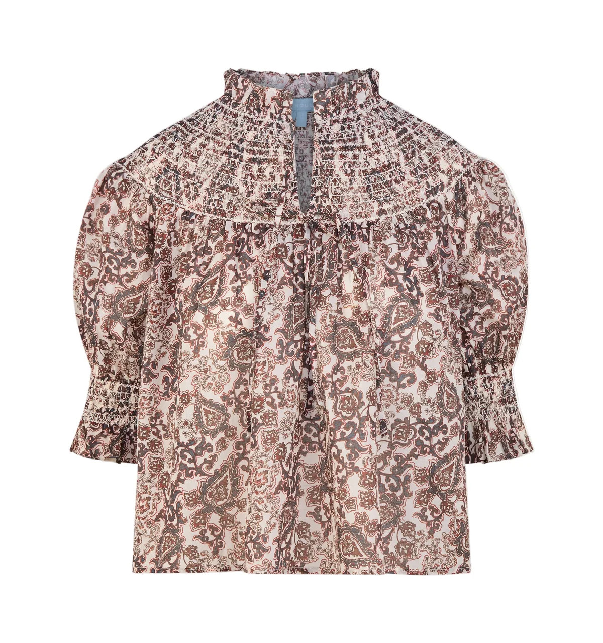 The Zinnia Nap Top in Chedworth Paisley Brown | Over The Moon