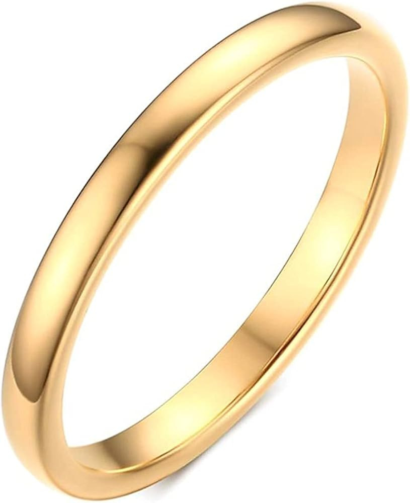 14K Thumb Rings for Women,Gold Plated Stackable Rings 2mm /3mm/4mm/6mm Tungsten Thin Gold Band Si... | Amazon (US)