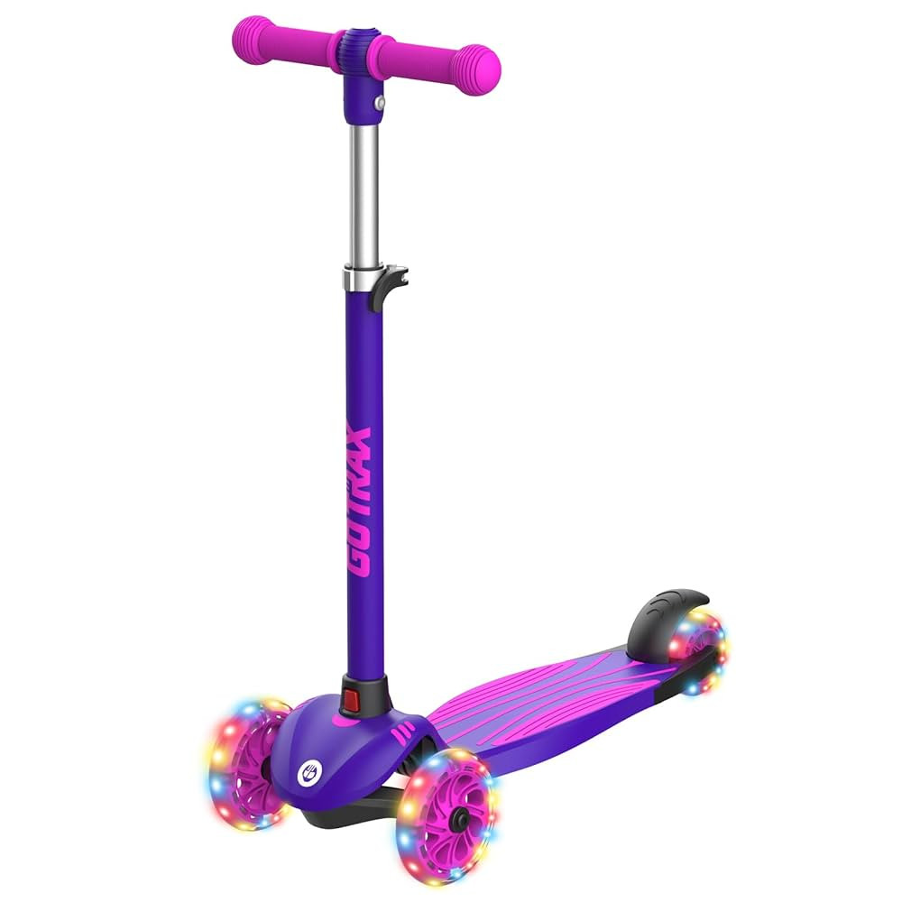 Gotrax KS1 Kids Kick Scooter, LED Lighted Wheels and 3 Adjustable Height Handlebars, Lean-to-Stee... | Amazon (US)