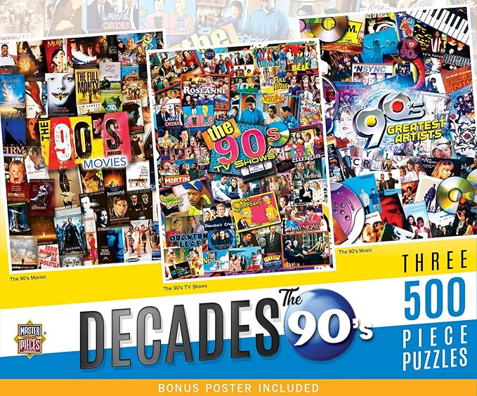 3-Pack 500pc Puzzles - The 90's | Amazon (US)