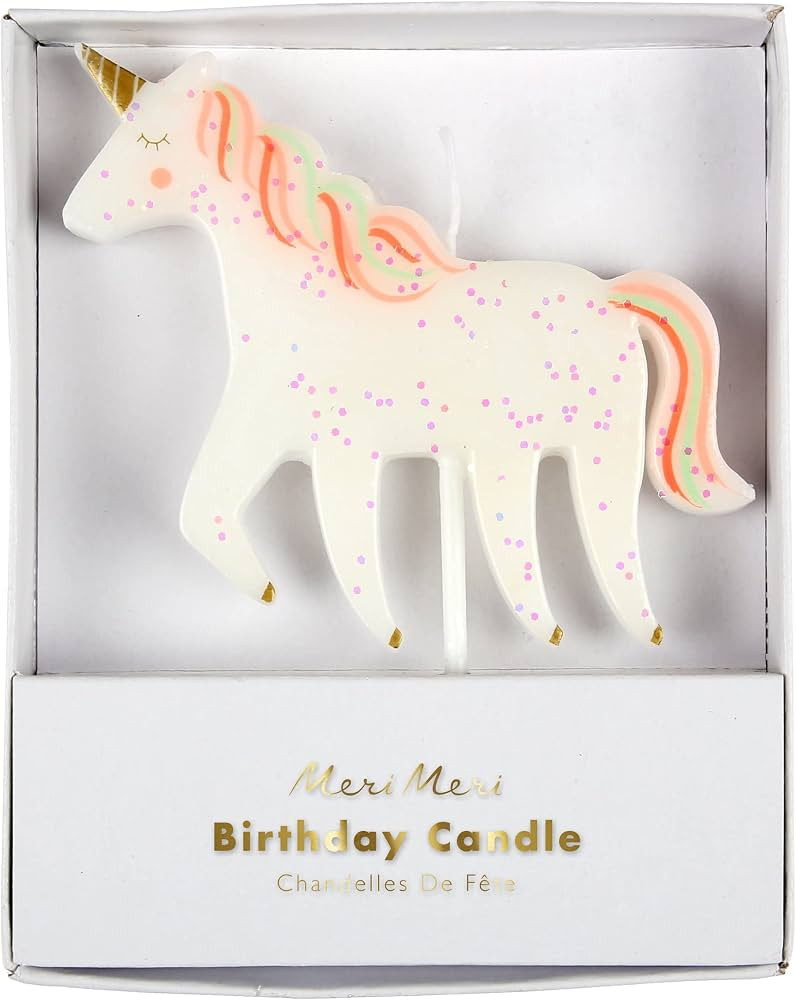 Meri Meri Glittery Unicorn Candle (Pack of 1) | Amazon (US)
