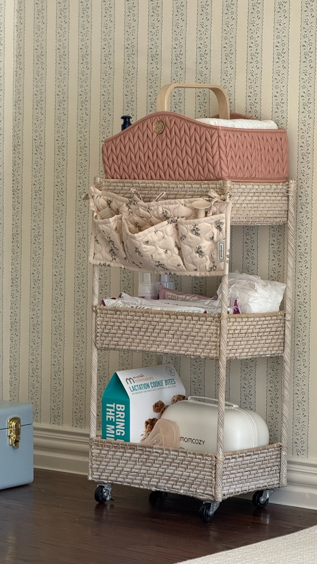 Packing my bedside postpartum diaper cart! 💗🧺🍼

#LTKBaby #LTKHome #LTKStyleTip