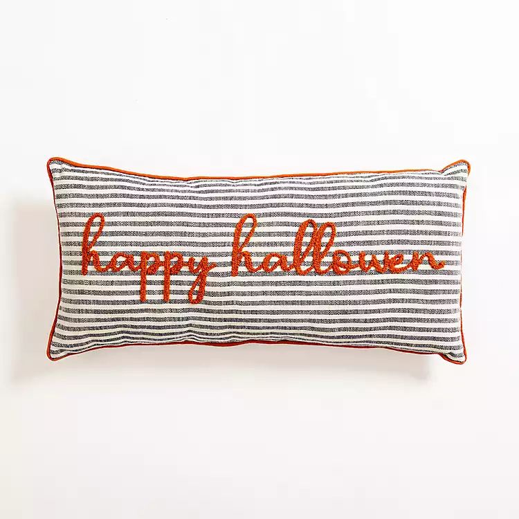 Happy Halloween Striped Lumbar Pillow | Kirkland's Home