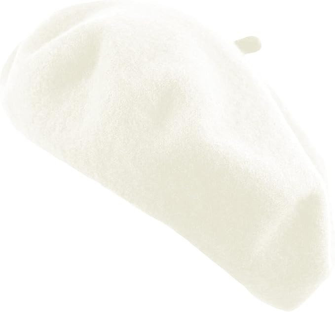 Women's French Beret Hat Solid Color Plain Wool Classic Traditional Artist Cap | Amazon (US)