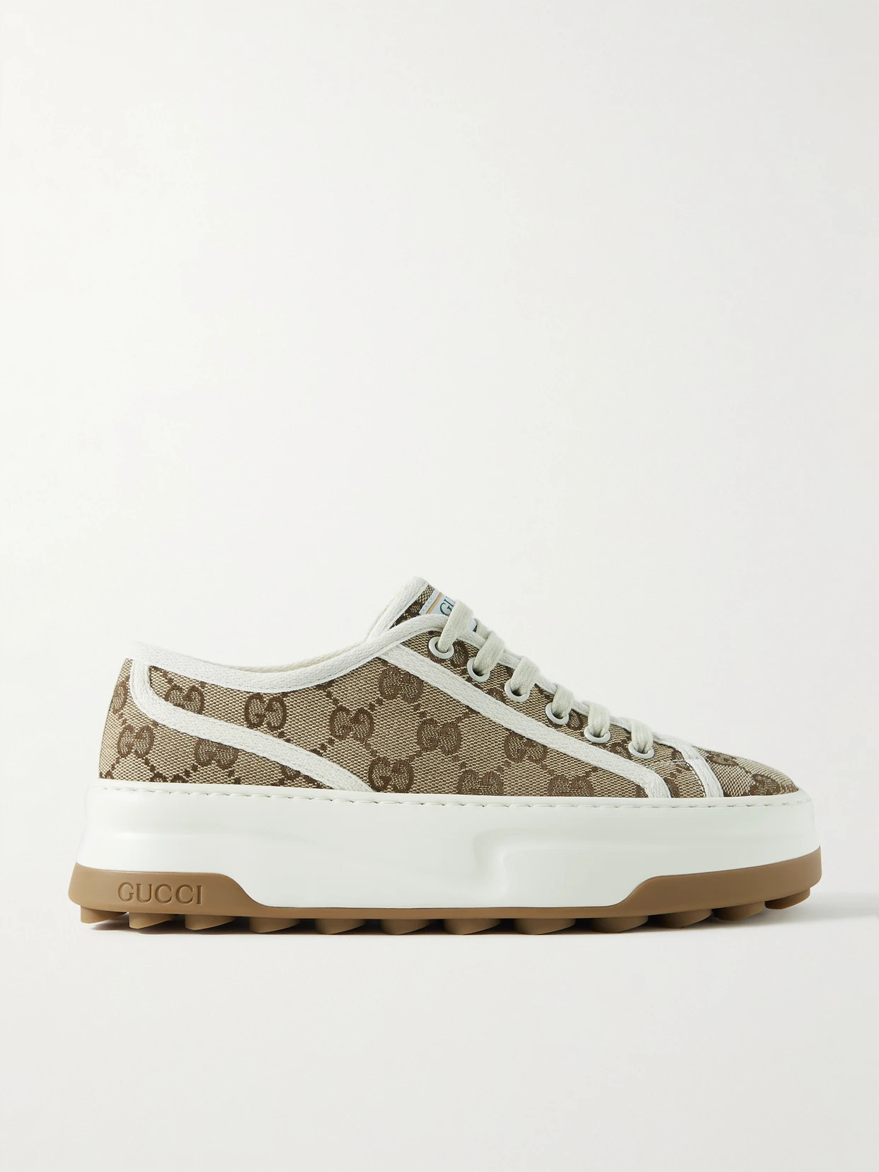 Gucci - Logo-jacquard Canvas Sneakers - Neutrals | NET-A-PORTER (US)