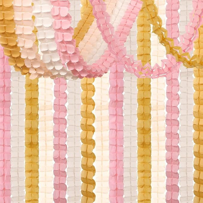 Pink-Peach Gold Party-Decorations Streamers-Garland - 12pcs 4-Leaf Clover Paper Streamer,Bridal S... | Amazon (US)