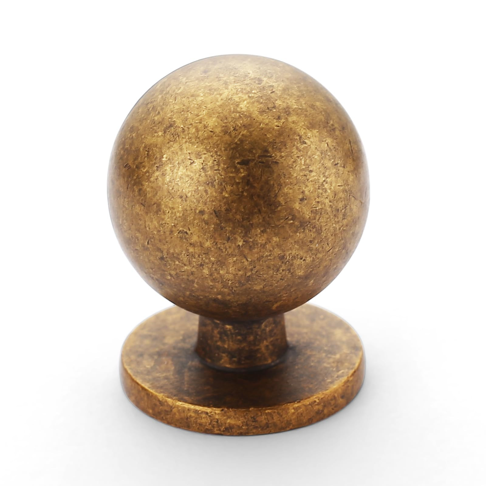 Amerdeco 10 Pack Antique Brass Cabinet Knobs Single Hole Cabinet Pulls 1 Inch Diameter Round Draw... | Amazon (US)