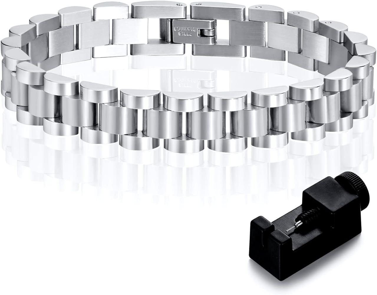 MPRAINBOW Personalized Women Thick Link Bracelet - Love Quote Name ID Engraved Link Bracelet,Adju... | Amazon (US)