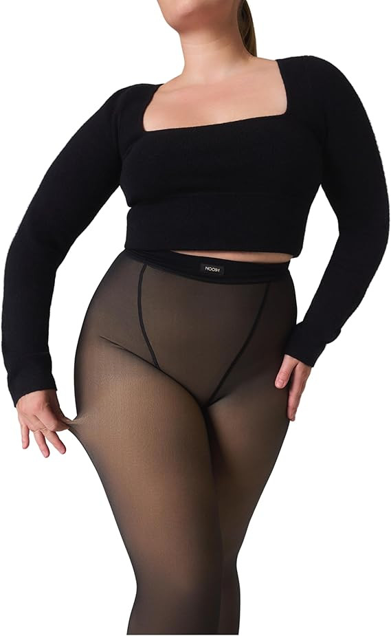 NOOSH TOAST Warm Fleece Tights | Sheer Look with Cozy Lined High-Waist Fit | Amazon (US)
